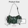 thumbnail image 6 of Sunyuer Y2K Rivet Shoulder Bag for Women, Vintage Crinkled PU Leather Underarm Handbag, Punk Studded Crossbody Purse, Fashion Adjustable Strap Biker Bag for Daily Commute, 6 of 6