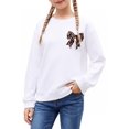 thumbnail image 2 of Aideaone Girls Sweatshirt Crewneck Long Sleeve Casual Graphic Pullover Tops for Kids 7-14 Years, 2 of 6