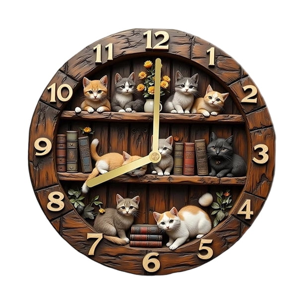 Reloj de pared de diseño retro, silencioso, vintage, elegante, creativo 20 centímetros