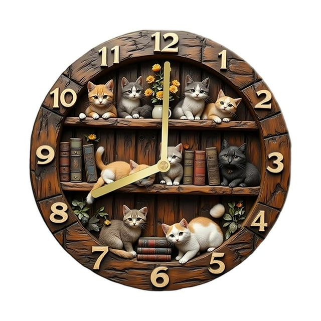 Reloj de pared de diseño retro, reloj colgante, diseño vintage elegante y creativo, fácil de leer. 20 centímetros