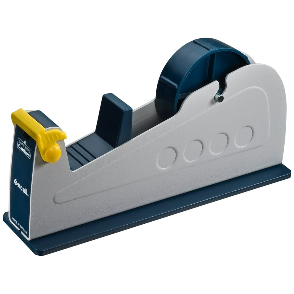 T.R.U. ET117 Blue/Grey Premium Steel Desk Top Tape Dispenser 1 in
