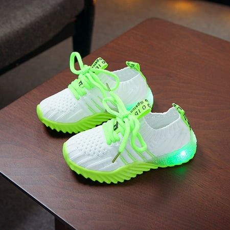 

〖Jisuan〗Baby Sneakers Shoes Run Sport Sneakers Boys Girls Luminous Led Baby Color Candy Children Kid Baby Shoes