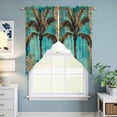 thumbnail image 6 of Boho Coastal Beach Kitchen Window Curtains, Swag Curtains Valance for Bedroom Living Room Bathroom, Summer Ocean Tropical Tree Flower Rod Pocket Window Treatment Curtain Block Drapes 2 Panels 28"x36", 6 of 9