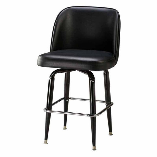 Regal Bucket Seat Large 30 in. Square Frame Black Metal Bar Stool