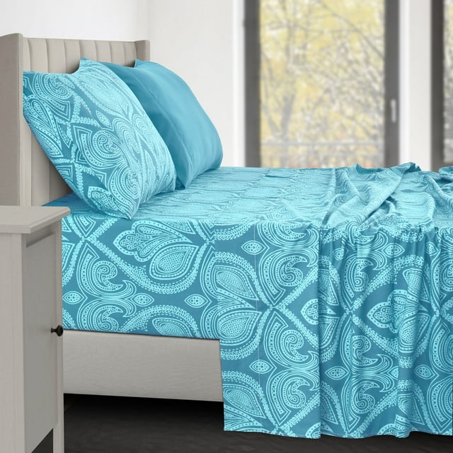 Lux Decor Collection Bed Sheets - 4 Piece Twin Sheets Set - 16 Inches Deep Pocket Bedding Sheets & Pillowcases