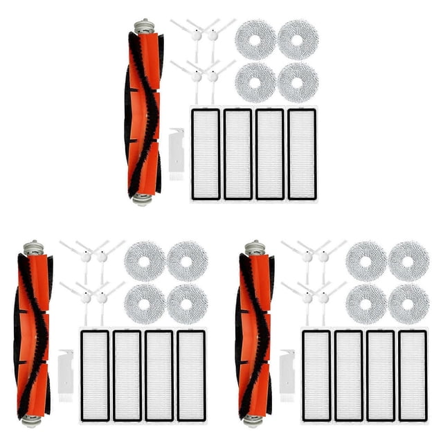 3set for Xiaomi S10+ / S10 Plus Robot Vacuum Spare Parts Accessories Main Side Brush Hepa Filter Mop Rag Cloth