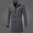 thumbnail image 3 of Men's Business Blazer Jackets Classic Double Breasted Work Long Windbreaker Fashion Wool Blend Coat Cardigan, 3 of 5