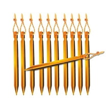LABSERRON 8Pcs Lightweight Tent Pegs Yellow 7075 Aluminum Alloy Cone Y Beam Design for Hiking and Camping