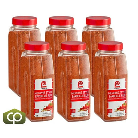 Lawry's Memphis Style Barbecue Rub, Professional Pitmaster Spice Blend, 25 oz. Shaker Bottles (6/Case Bulk)