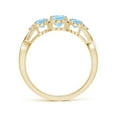 thumbnail image 2 of ANGARA Natural Oval Aquamarine Three Stone Criss-Cross Engagement Ring in 14K Yellow Gold for Women (Size-7x5mm) | March Birthstone, Anniversary, Jewelry Gift for Women | Natural Aquamarine Ring, 2 of 12