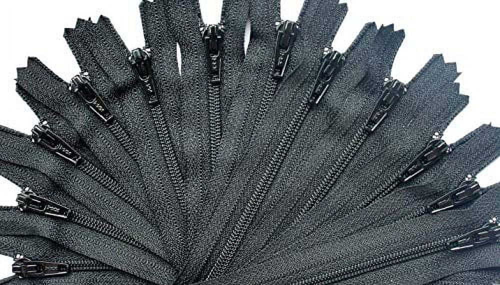 #3 Skirt & Dress Black YKK Coil Closed Bottom Zippers for Sewing Craft & Apparel - Made in The United States (100 Zippers Per Pack) (24" Inches)