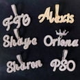 thumbnail image 1 of Colgante de mosaico con letras Cala de estilo hip hop europeo y americano, collar sólido, joyería para hombres y mujeres, 1 of 5