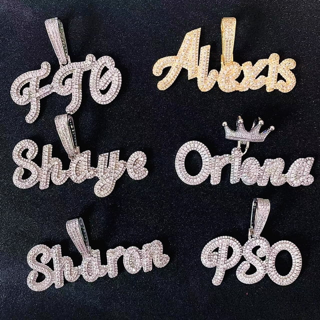 Colgante de mosaico con letras Cala de estilo hip hop europeo y americano, collar sólido, joyería para hombres y mujeres