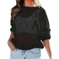 thumbnail image 2 of Long Sleeve Women Hollow Out Casual Knit Sweater, 2 of 5