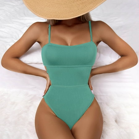 

Wenini Bodysuit for Women One-piece Clearance Spaghetti Straps Sexy Basics Versatile Solidleisure Solid Color Slim Sleeveless Bodysuit Chest Cushion Comfortable Shapewear out Bra Underwear
