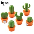 thumbnail image 1 of Coofit 6PCS Fridge Magnets Lovely Cartoon Cactus Refrigerator Magnets Home Decorations, 1 of 10