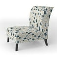 thumbnail image 3 of Designart "Sky Blue Petal Essence Harmony" Blue Floral Upholstered Accent Chair - Cottage Arm Chair For Living Room, 3 of 5