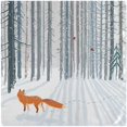 thumbnail image 2 of GZHJMY Winter Forest Birch Trees Fox Cloth Napkins, Set of 1 20 x 20 Inch Soft & Comfortable Polyester Dinner Napkin for Family, Restaurant, Weddings, Parties, 2 of 5