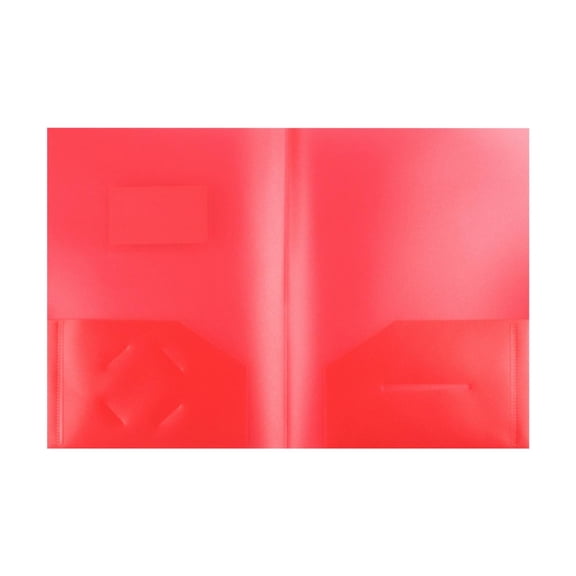 TINGXIN Great 2-Pocket Poly Folder with Tag, Tear-Resistant & Waterproof Prong Fasteners Durable Pocket Folder, Letter Size, Red