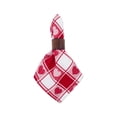 thumbnail image 2 of Contemporary Home Living Set of 6 Red and White Checkered Design Square Napkins 20", 2 of 6