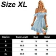 thumbnail image 2 of Vestido midi de verano con hombros descubiertos para mujer Vestidos largos de playa fluidos con volantes divididos en la cintura alta a rayas Zhivalor BST3010008-4, 2 of 6