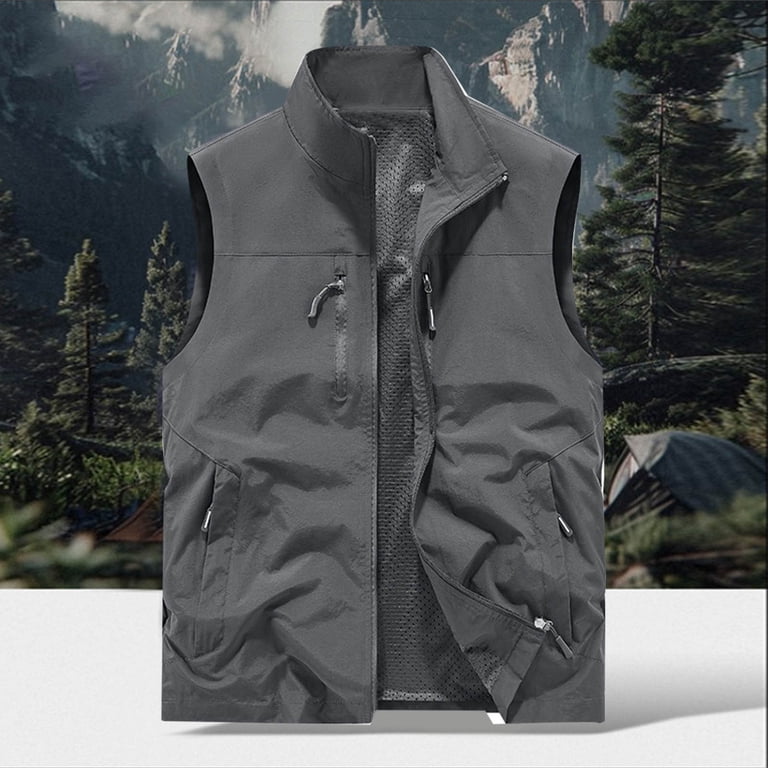 hotojiny Men's Outdoor Workout Vest Lightweight Quick Dry Travel