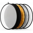 thumbnail image 1 of 22 Inch (60 cm) 5-in-1 Collapsible Light Reflector & Diffuser - Translucent, Silver, Gold, White, Black, Multi Disc Photography Reflector for Studio Outdoor Photography, 1 of 8