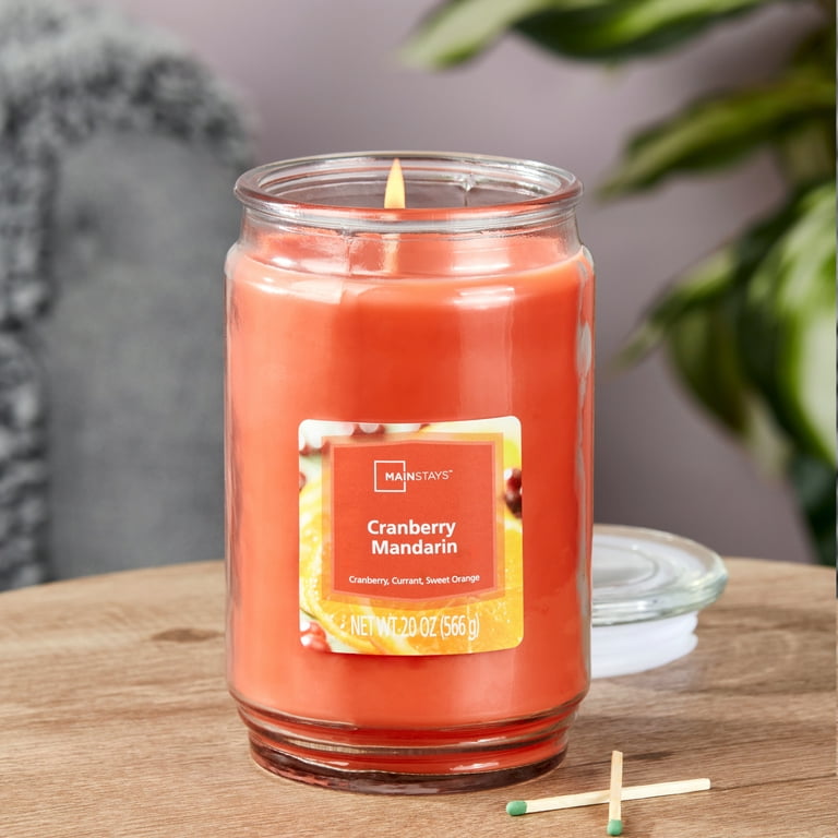 Mainstays Cranberry Mandarin Single Wick Jar Candle - 20 oz