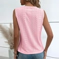 thumbnail image 5 of asdoklhq 2025 Summer Fall Womens Tops Clearance under $5 Fashion Women's Summer V-Neck Sleeveless Solid Lace Patchwork Casual Tank Top Blouse Pink M, 5 of 5