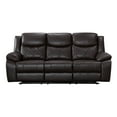 thumbnail image 5 of Contemporary Living Room Plush Faux Leather Upholstered Power Reclining Sofa, Brown, 5 of 9