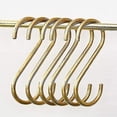 thumbnail image 1 of Paquete de 6 ganchos en forma de S, ganchos dorados de latón para colgar ollas, cacerolas, tazas de café, ganchos para cocina, baño, dormitorio (hy), 1 of 3