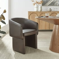 Modway Verity Barrel Back Vegan Leather Dining Chair in Espresso by Modway