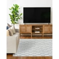 thumbnail image 6 of Unique Loom Chindi Cotton Collection Area Rug - Checkered (4' 1" x 6' 1" Rectangle Ivory/Gray), 6 of 9