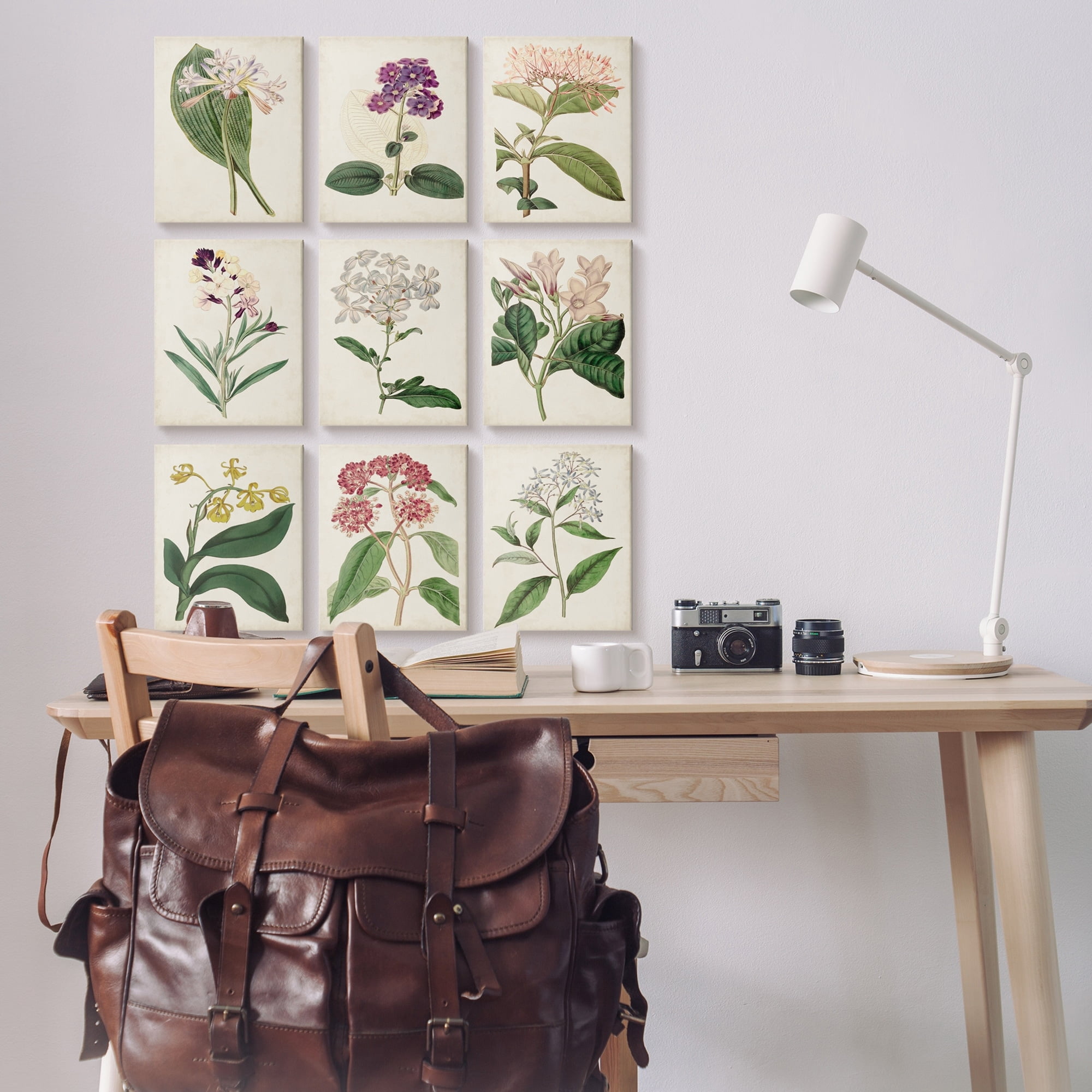 Stupell Indtries Warm Spring Floral Botanicals Over Beige Vintage Study,11 x 14,Design by Ridgeway
