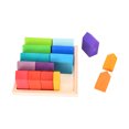 thumbnail image 2 of Juguete educativo para niños y niñas: juego de construcción de madera de tilo, bloques de madera apilables para casas, 2 of 8