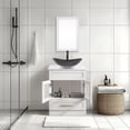 thumbnail image 3 of FULLWATT 24 Inch Bathroom Vanity Set White Cabinet Vessel Sink Faucet Combo Mirror Drawers, 3 of 12
