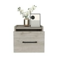 thumbnail image 7 of Calion Floating Nightstand for Bedroom | Light Gray Engineered Wood with Drawer | Space-Saving Wall-Mounted Bedside Table | 13.2" W x 13.8" D x 9.8" H | Modern &amp; Versatile, 7 of 7