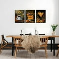 thumbnail image 2 of Food Kitchen Wall Art, Colorful Dining Room Cheese Coffee Fries Wall Decor Paintings, Vintage Dark Flower Kitchen Poster Canvas Prints Aesthetics Artwork（Only canvas）, 2 of 5