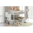 thumbnail image 5 of Harper & Bright Designs Twin Over Twin Bunk Bed Wood Floor Bunk Bed, Ladder with Storage for Living Room, Guest Room, Children Room, 5 of 11