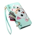 thumbnail image 3 of For Samsung Galaxy S26 5G Case Cat Pattern Buckle Zipper Wallet  5-card  Flip Wallet Leather With Card Holder Magnetic Closure Phone Cases Cover With Shoulder Strap and Wrist Strap,Green, 3 of 12