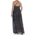 thumbnail image 2 of MORGAN & CO $139 Womens New 1076 Black Sequin Patterned Backless Gown 14W Plus, 2 of 2