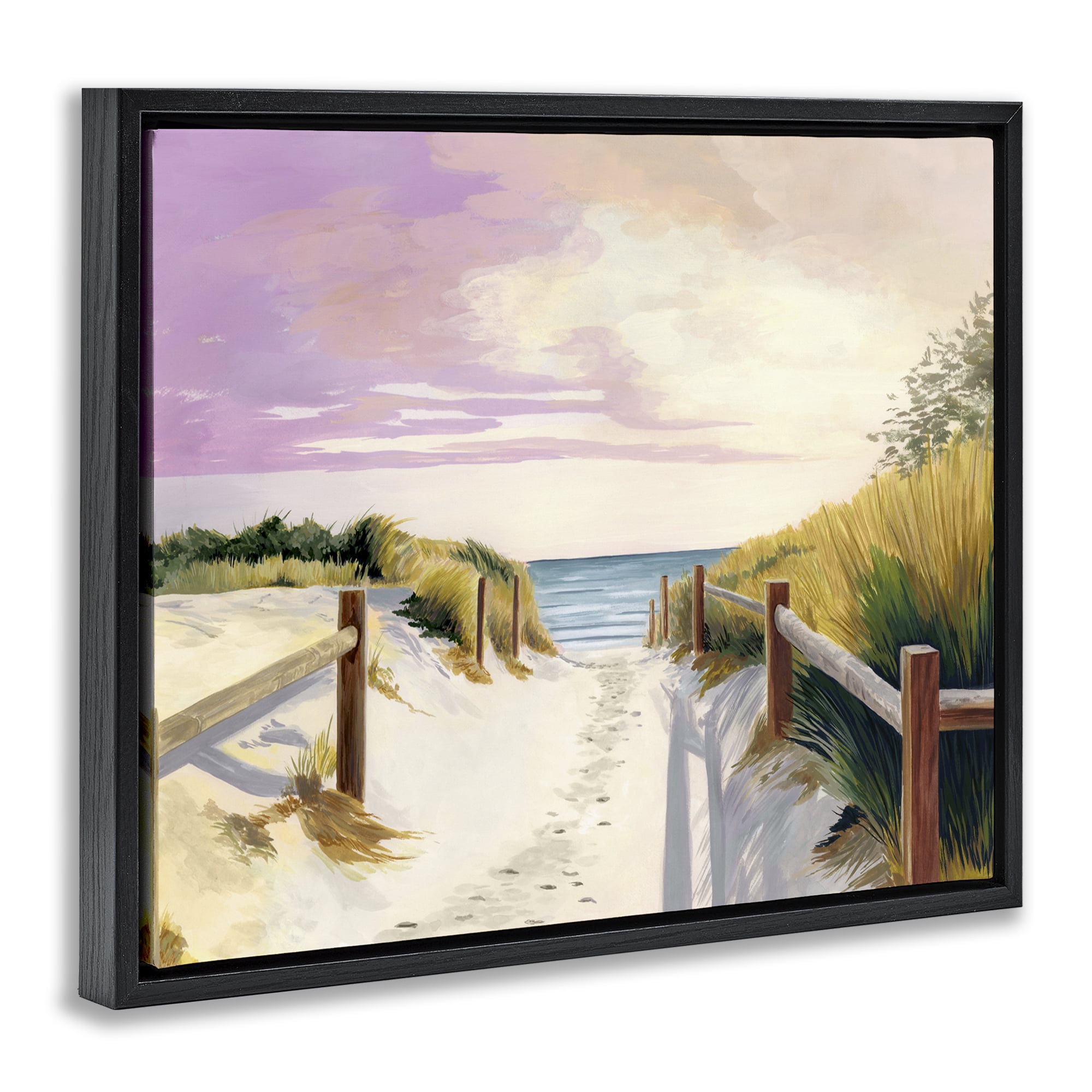Cottesloe Beach Pathway Black Framed Floater Canvas Wall Art, design by Courtney Haley