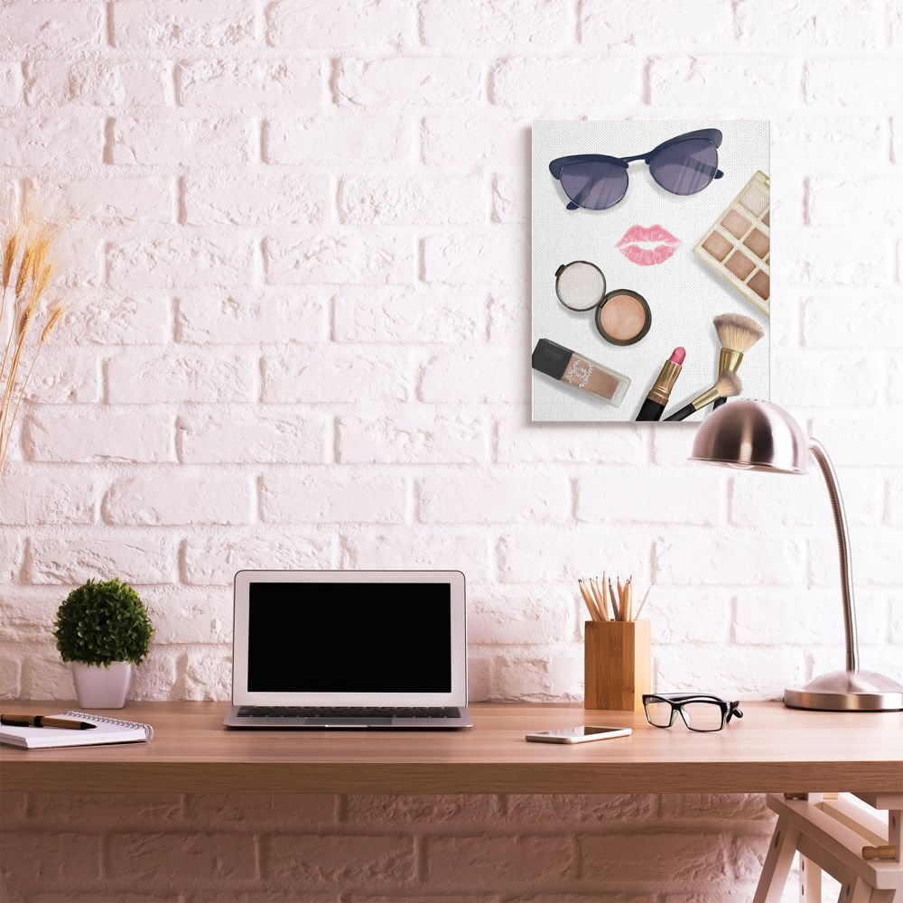 Stupell Industries Fashion Glam Accessories and Cosmetics Lipstick Kiss Canvas Wall Art Design by Ziwei Li, 24" x 30"