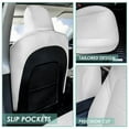 thumbnail image 4 of For 2017-2023 Tesla Model 3 FH Group Faux Leather Custom Fit Car Seat Covers   Solid White - Front Seats, 4 of 6