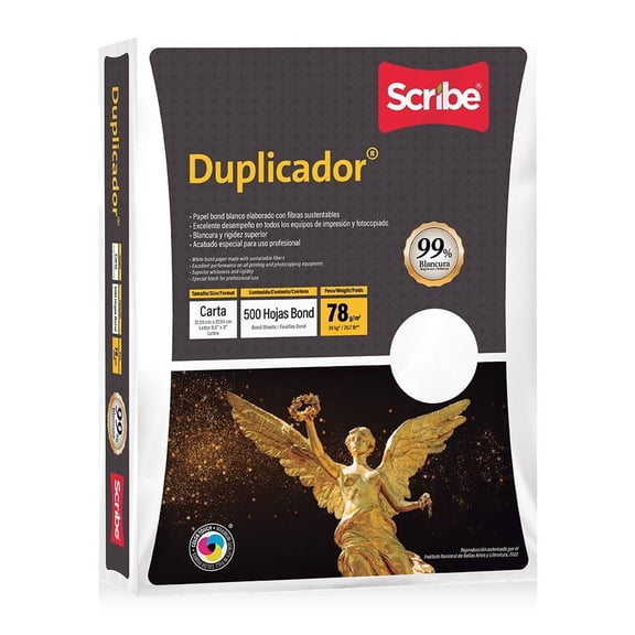 Paquete de Hojas Blancas Scribe Duplicador Tamaño Carta 500 Hojas