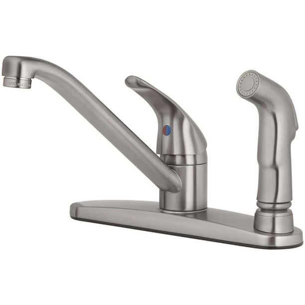 Grifo de cocina Oakbrook Lysol Essentials de níquel cepillado
