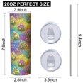 thumbnail image 3 of Pioneer Flower Floral Print Pattern 20oz Skinny Tumbler with Straw & Lid, Double Wall Vacuum Insulated Cup, Leak-Proof, Cup Holder Friendly, Hot 6H Cold 12H, 3 of 6