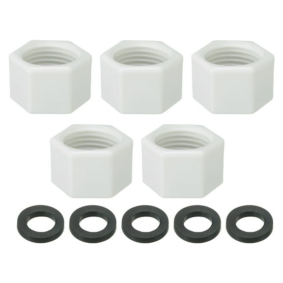 G1/2" Hex Female Thread PPR Pipe Fitting End Cap, Tubing Stopper for Preventing Leakage, Cream 5Pcs