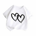thumbnail image 1 of Besolor T-Shirts de la Saint-Valentin pour Tout-Petits Garçons Filles Col Rond Imprimé Cœur Manches Courtes Graphique Été, 1 of 5