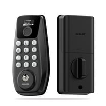 DESLOC C110-W Keypad Door Lock with Fingerprint & Touchscreen, Keyless Entry Door Lock with 100 Fingerprints Storage,Smart Door Locks for Front Doors, Auto-Lock,Easy Installation–Black